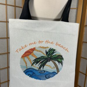 Reusable tote bag, beach bag, take me to the beach