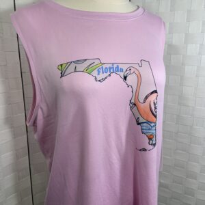 Florida beach print tank top with Flamingo (XL)