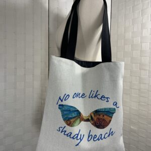 Reusable tote bag, beach bag, shady beach