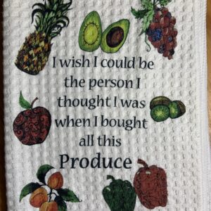 Fruit and Vegetable print large kitchen towel 16"x 28"