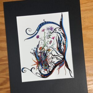 Colorful abstract Art Print, 8x10 matted to 11x14