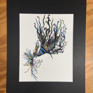 Colorful abstract Art Print, 8x10 matted to 11x14