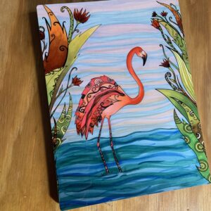 Flamingo Art Print, 6x8 reposition-able panel
