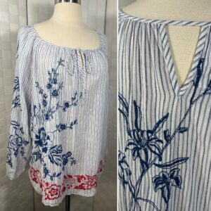 Johnny Was Embroidered floral blouse (M)