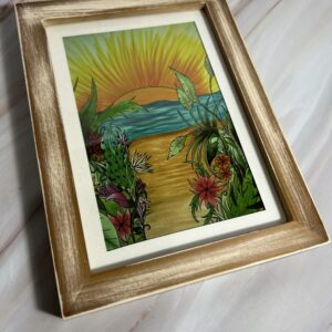 5x7 art print with sunrise