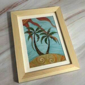 5x7 art print with palm trees