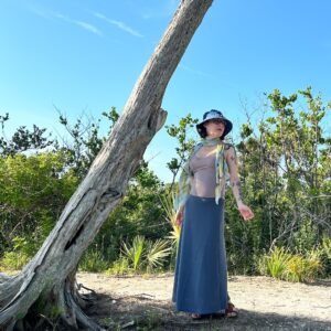 Tres Bien Cloudy Knit maxi skirt Denim blue color (S,M,L)