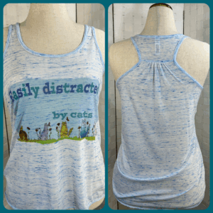 Bella Canvas Flowy tank top "Easily distracted by cats" (S,L)