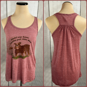 Bella Canvas Flowy tank top "Hold my Beer I gotta pet this dog" (S)