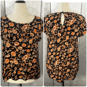 Christian Siriano orange floral blouse (XL)