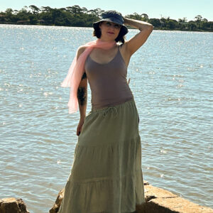 Very J. Elastic waist tiered maxi skirt Sage (S,M,L)