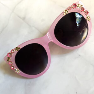 Pink Sunglasses- Cat eye style with floral accents