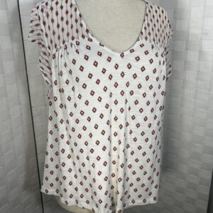 Lucky Brand blouse with diamond pattern and ruffles- (L)