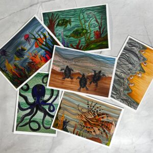 Post card set of (6) Sea life variety pack