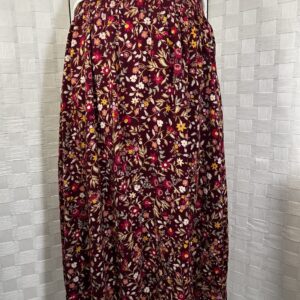 Croft and Barrow Vintage maroon floral midi skirt (M)