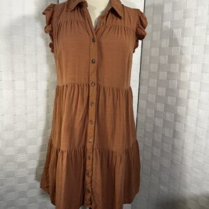 Lucky Brand short ruffle sleeve shirt dress (M)