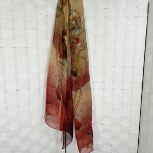 Lightweight summer scarf-red floral