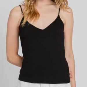 cami tank top- double layer v-neck black (S,M,L)