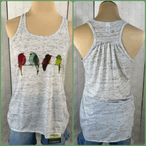Birds on a wire Bella Canvas flowy racer back tank top (S)