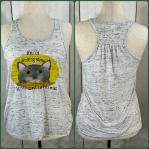 Its not drinking alone if the cat is home Bella Canvas flowy tank top (L)