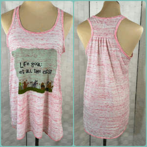 Life goal: Pet all the cats. Bella Canvas flowy racer back tank top (M)